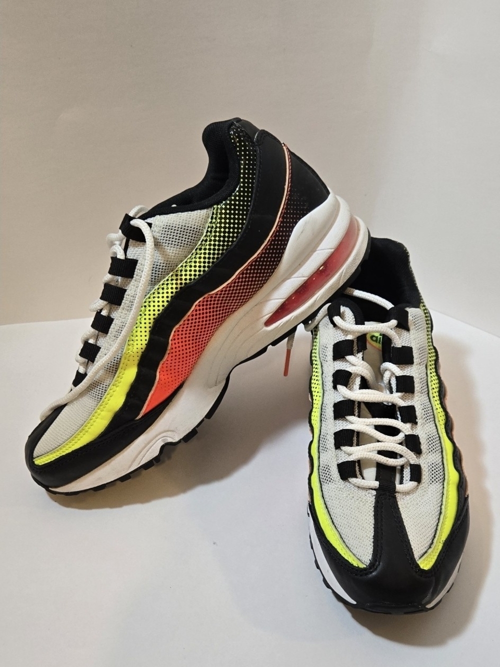 Nike Men's (or WOMENS) Sneakers in White, Black, Neon Yellow and Neon Orange